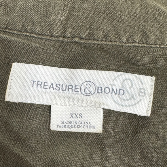 NWOT - Treasure & Bond - Olive Linen Blend Utility Jacket - Picture 5 of 6